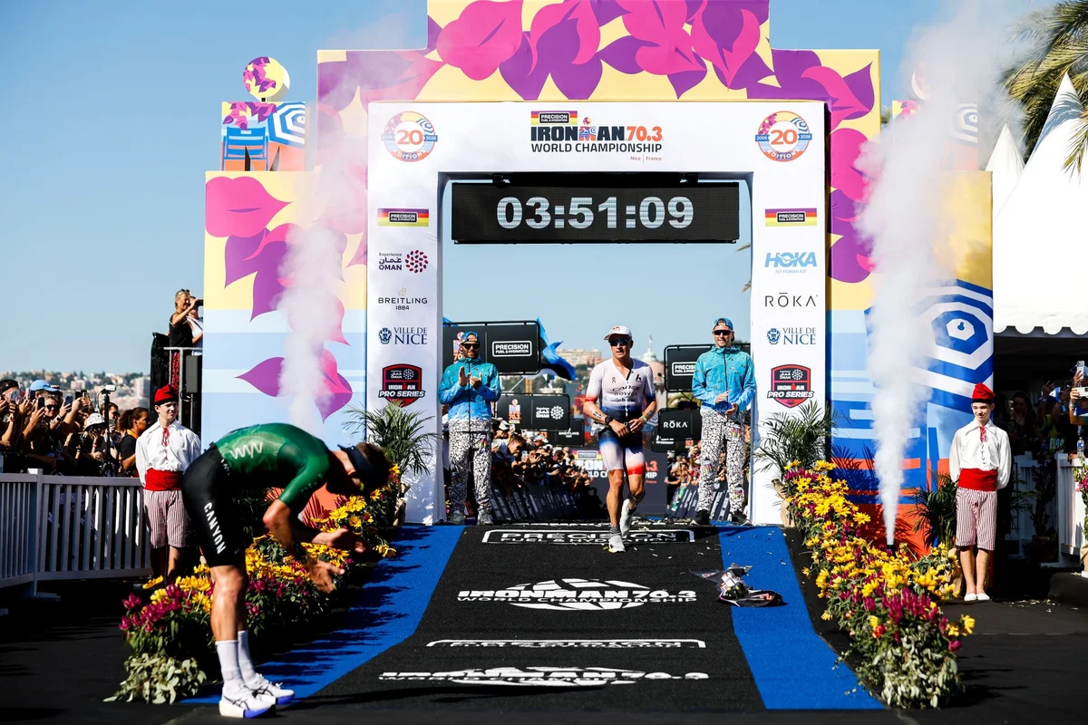 Campeão olímpico, bate tempo recorde de corrida no Mundial de Ironman 70.3