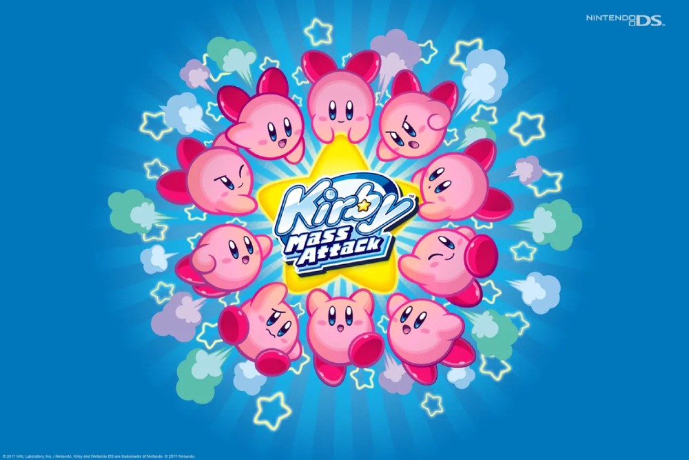 Kirby Mass Attack usa a tela de toque do Nintendo DS para te permitir controlar 10 Kirbys ao mesmo tempo — Foto: Reprodução/Nintendo of America