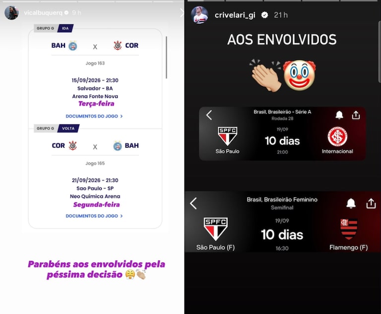 Jogadoras de Corinthians e São Paulo criticam locais e datas das semifinais do Brasileirão feminino