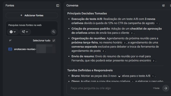 Melhores prompts do NotebookLM para trabalho: 5 opções para facilitar a rotina