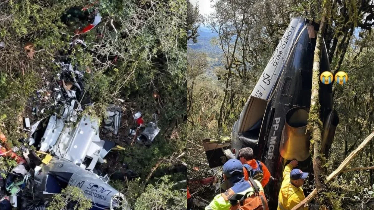 Corpos de Rick e outras 4 vítimas de queda de helicóptero são retirados