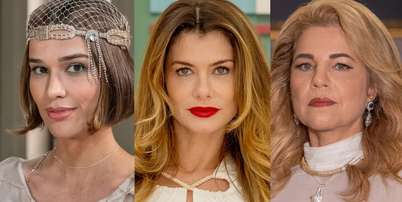 Virg&iacute;nia (Theresa Fonseca), Vanessa (Alinne Moraes) e Pilar (Isabel Teixeira): a novela reproduz a opress&atilde;o e o preconceito da elite com os pobres e pretos Foto: Estevam Avellar/TV Globo e Beatriz Damy/TV Globo