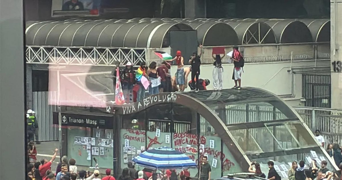 PM relata depredação, tumulto e pichações em dispersão de ato pró-Lula na Paulista