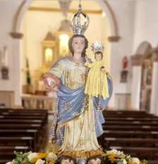 A imagem de Nossa Senhora do Rosário é datada do século 18, foi recentemente restaurada e é inventariada como patrimônio cultural do município. Foto: Divulgação/Diocese de São João Del Rei