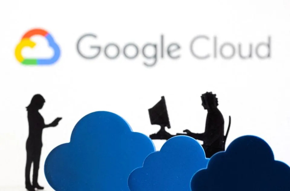 FILE PHOTO: 3D printed clouds and figurines are seen in front of the Google Cloud service logo in this illustration taken February 8, 2022. REUTERS/Dado Ruvic/Illustration/File Photo · Reuters