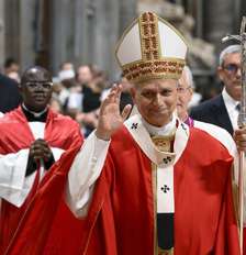 Papa Leão XIV celebra missa na Praça São Pedro, no Vaticano Foto: ANSA / Ansa - Brasil
