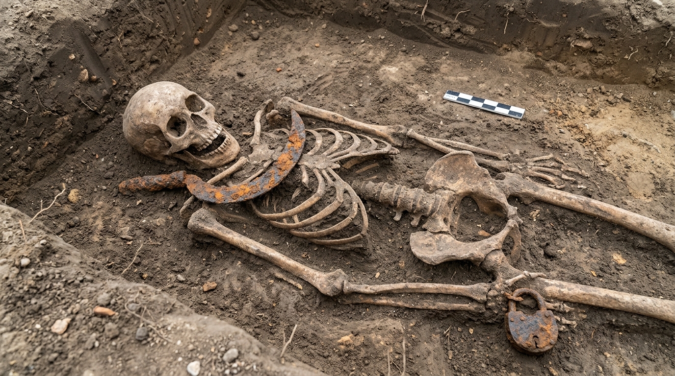 Arqueólogos encontram túmulo de “vampiro” na Europa: por que enterravam mortos com foice no pescoço