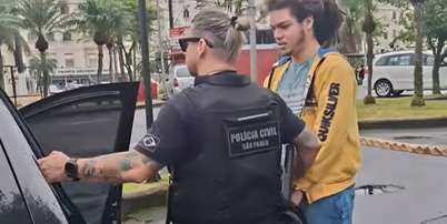 Enzo Ricardo Verzani foi preso em flagrante nesta quarta-feira, 7, durante o cumprimento de um mandado de busca e apreens&atilde;o em Santos (SP) Foto: Reprodu&ccedil;&atilde;o/Balan&ccedil;o Geral/Record