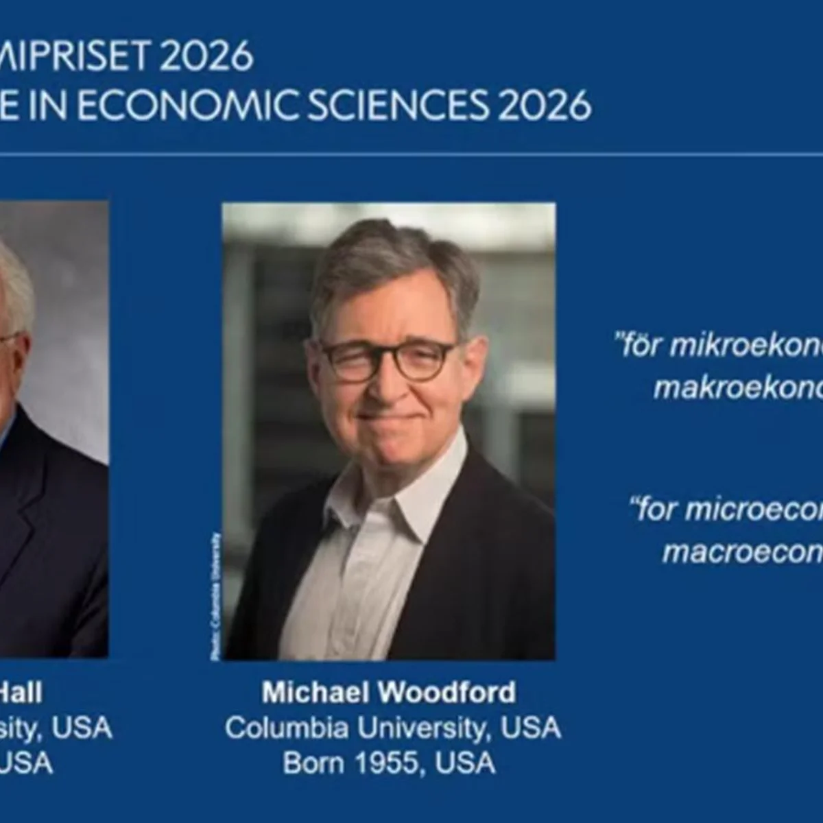 Norte-americanos recebem Nobel de Economia 2026 por modelos macroeconômicos