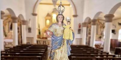 A imagem de Nossa Senhora do Ros&aacute;rio &eacute; datada do s&eacute;culo 18, foi recentemente restaurada e &eacute; inventariada como patrim&ocirc;nio cultural do munic&iacute;pio. Foto: Divulga&ccedil;&atilde;o/Diocese de S&atilde;o Jo&atilde;o Del Rei